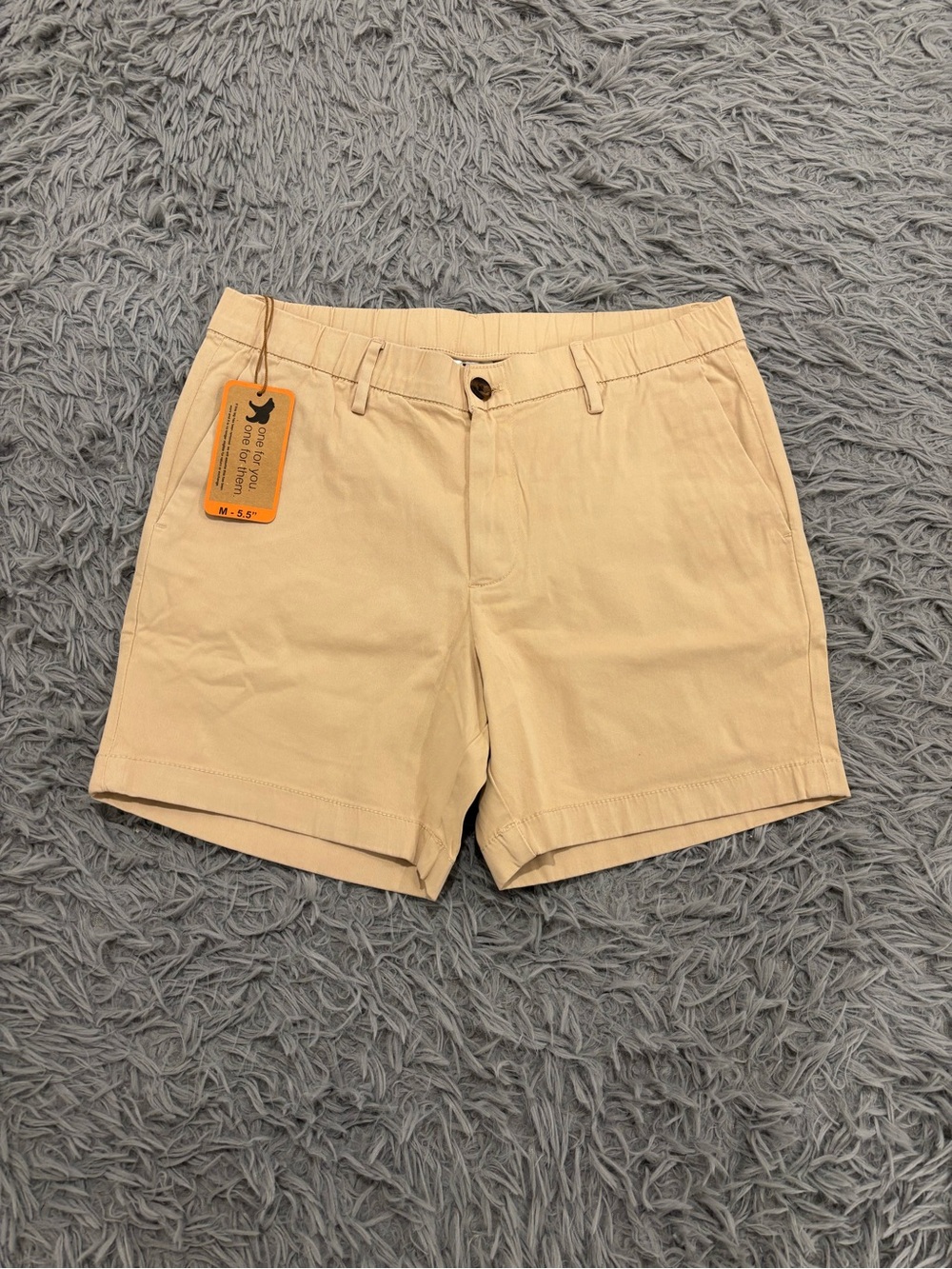 NEW Bear Bottom Shorts Men Beige Medium 5.5" Inseam Elastic Waist Outdoor Hiking